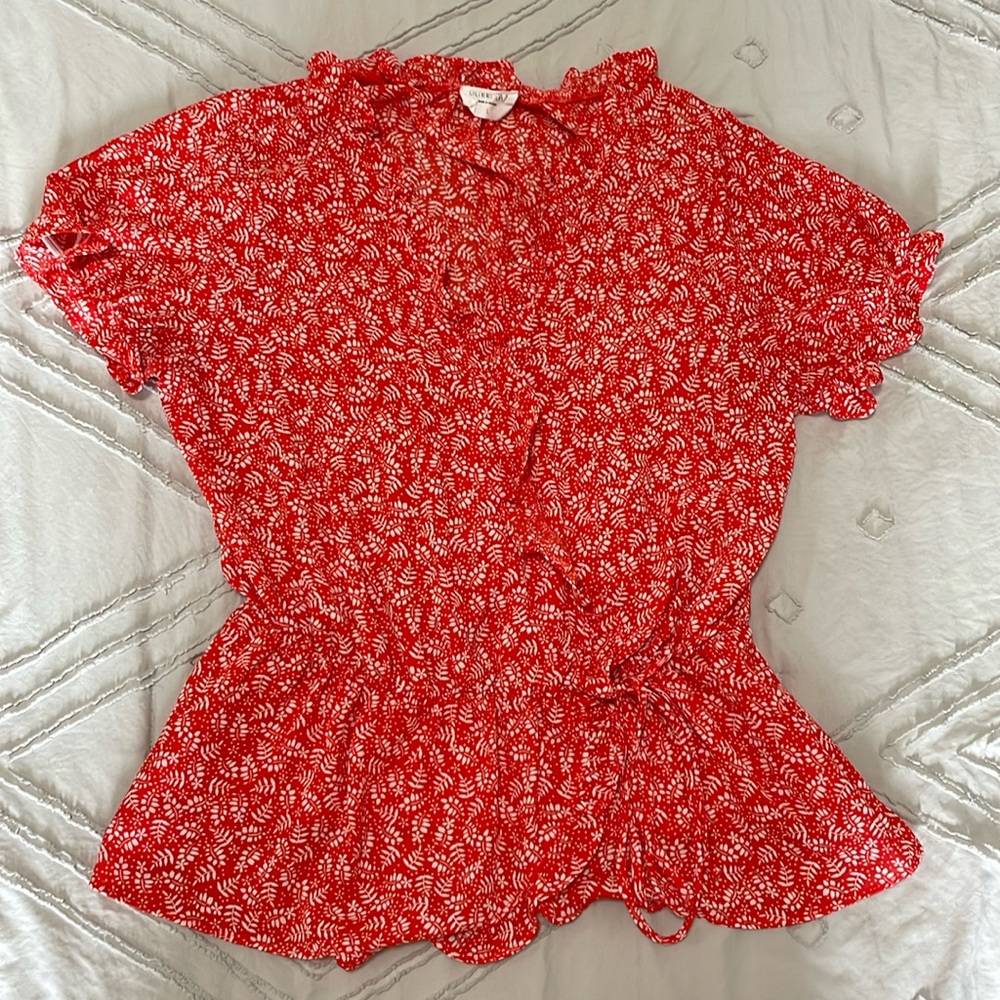 Orange floral flowy top